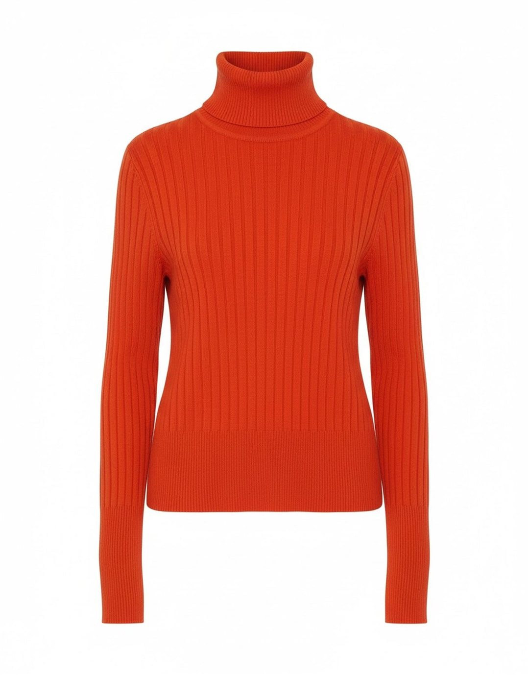 Zara Mujer Crop Roll Neck Jumper Sweater UK 12 Mediano Naranja