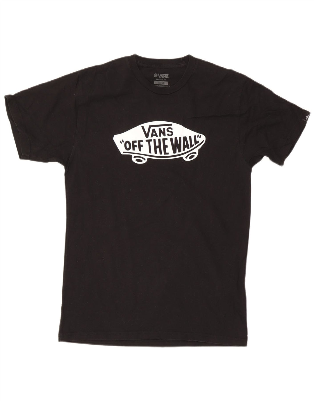 Vans Camiseta con gráfico de ajuste clásico para hombre Top mediano de algodón negro