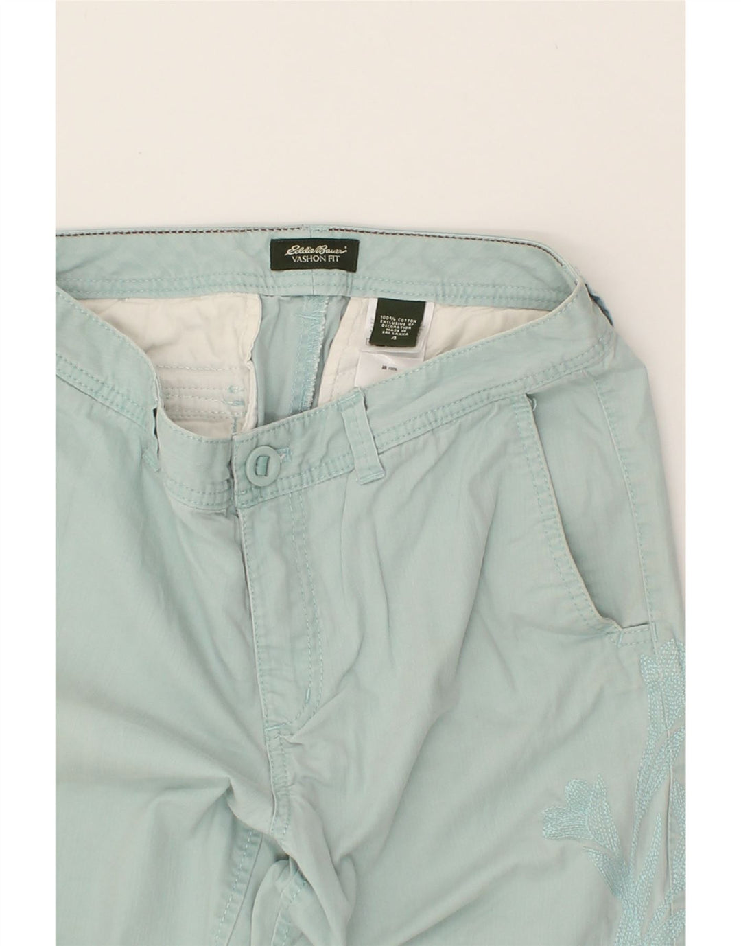 EDDIE BAUER Womens Vashon Fit Bermuda Shorts US 4 Small W27  Turquoise Vintage Eddie Bauer and Second-Hand Eddie Bauer from Messina Hembry 
