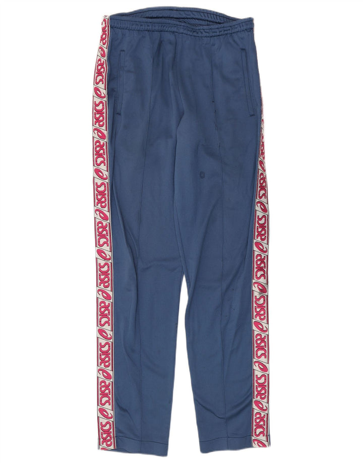 Asics Hombre Pantalones De Chándal Gráfico Poliamida Color Block Azul Medio