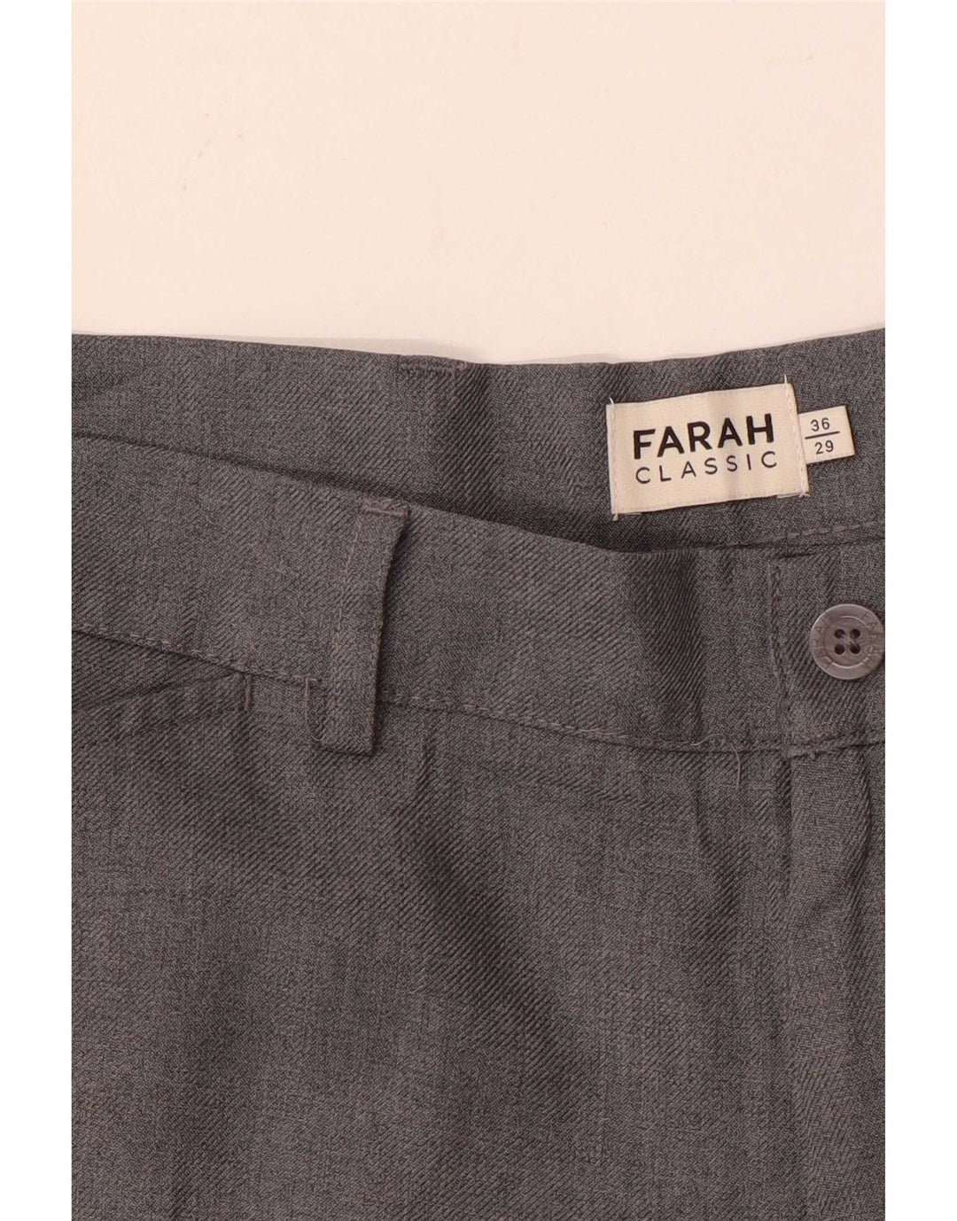 Farah Pantalones Casuales De Corte Clásico Para Hombre W36 L29 Poliéster Gris