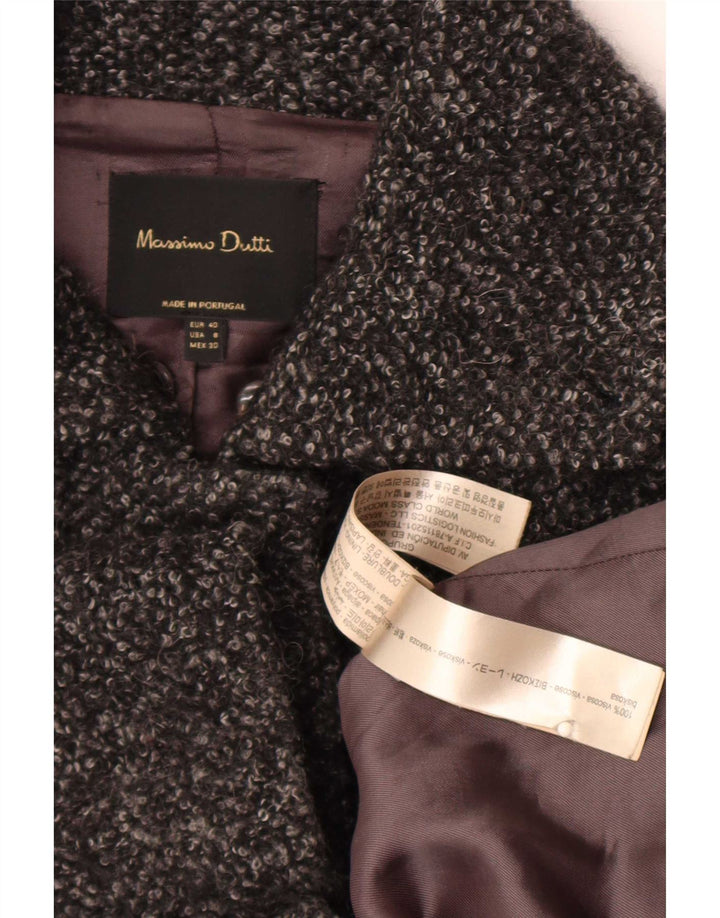 Abrigo Mujer Massimo Dutti EU 40 Viscosa Moteada Gris Medio