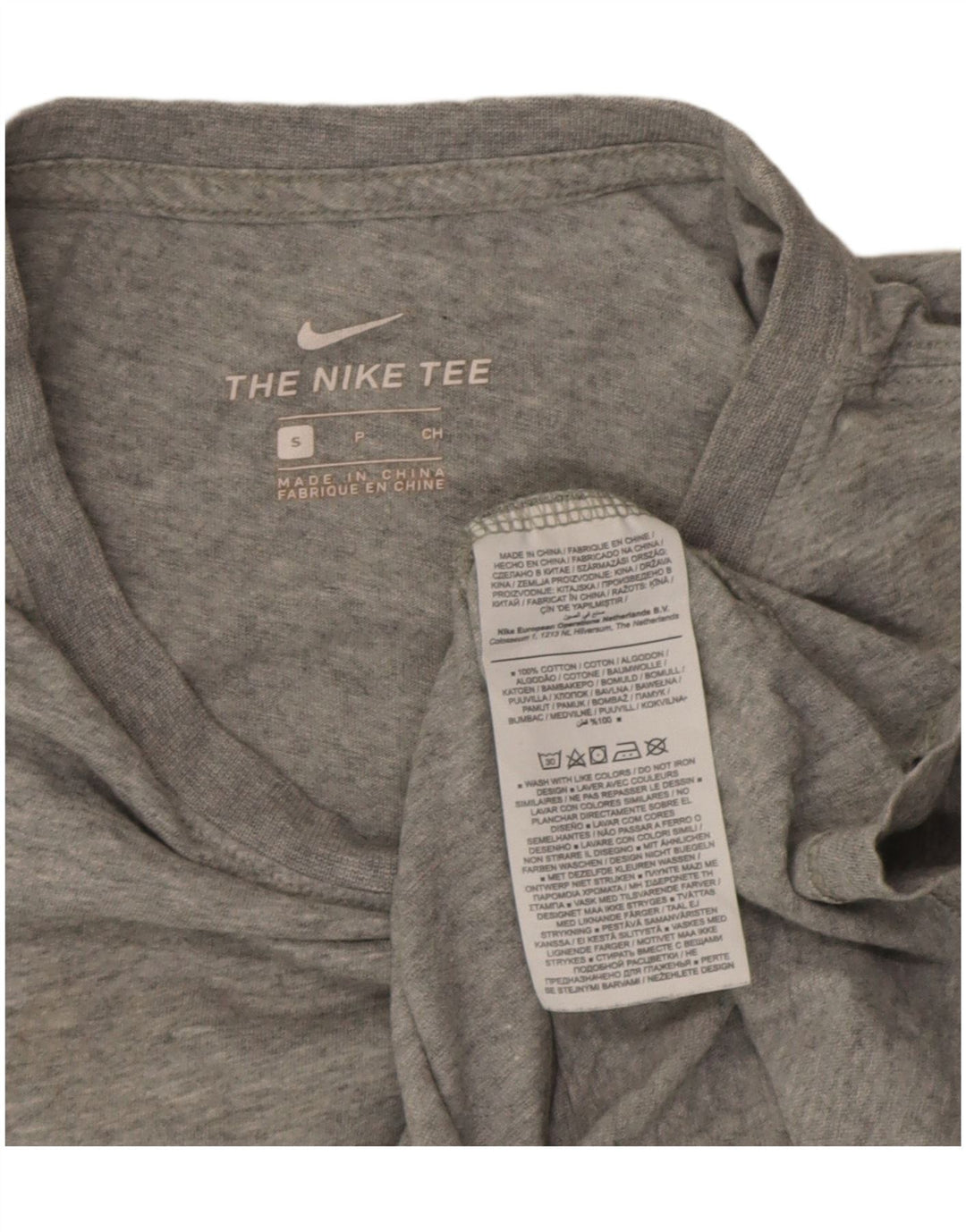 Nike - Camiseta para hombre, talla pequeña, algodón moteado gris