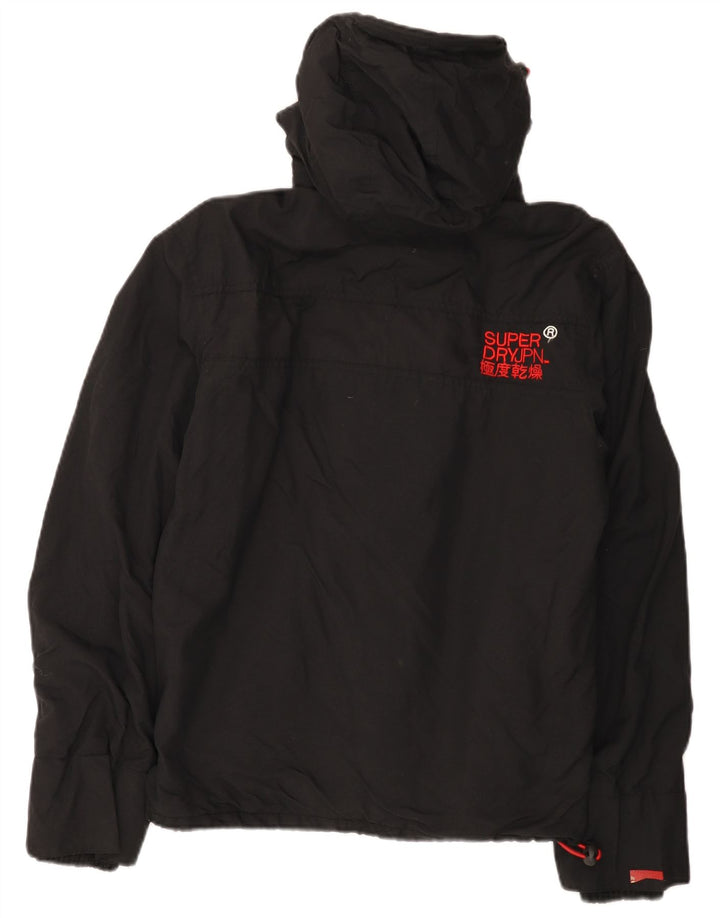 Superdry Chaqueta Cortavientos Con Capucha Gráfica Para Mujer UK 44 Medium Black Nylon