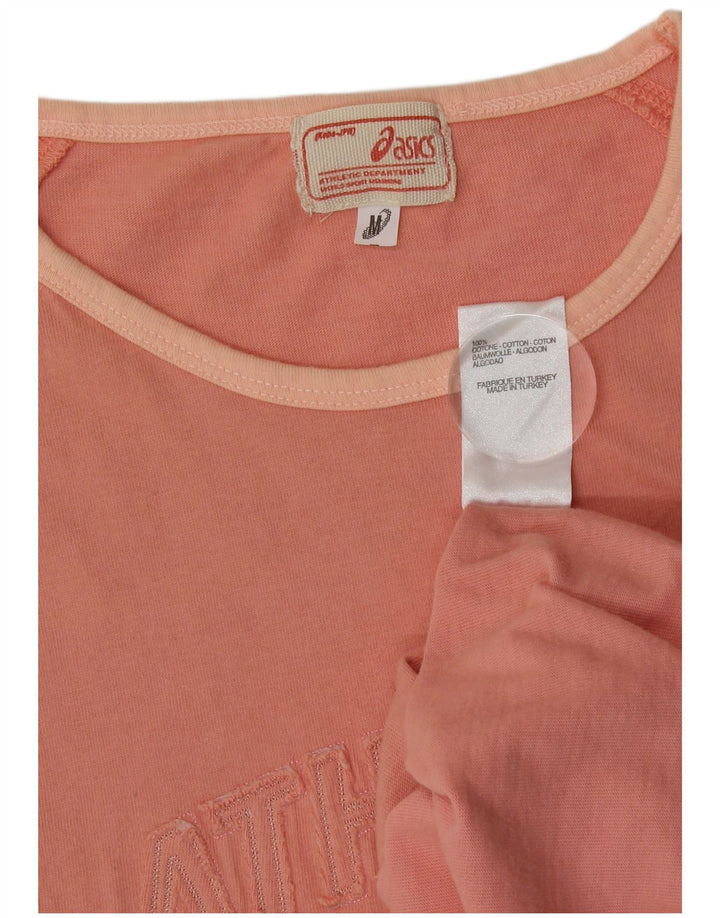 Asics Mujer Graphic Vest Top UK 12 Algodón Rosa Medio