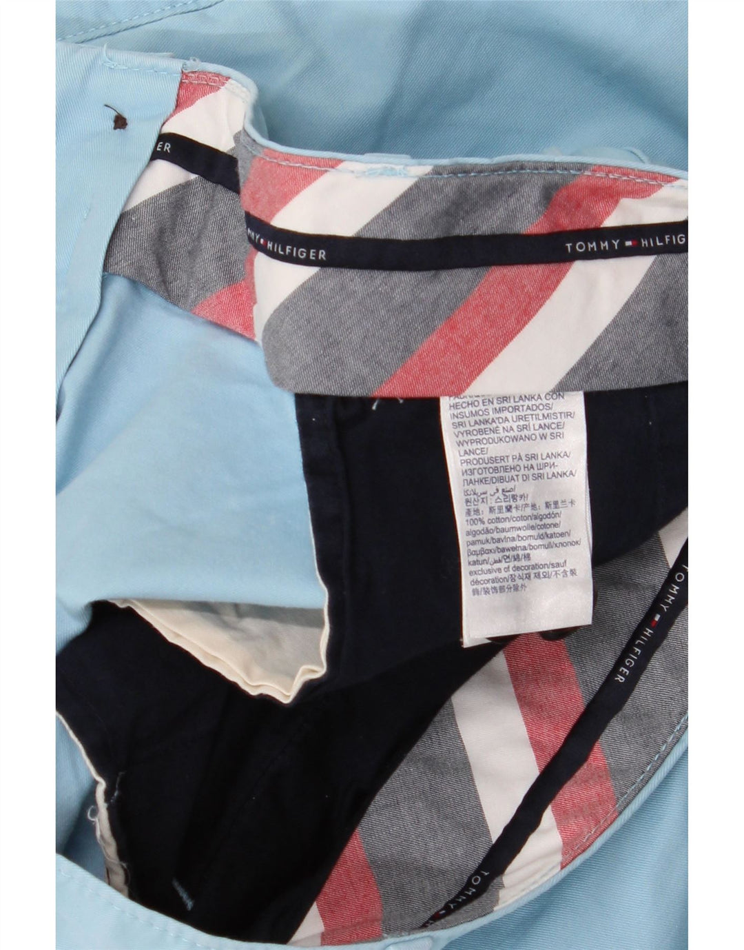 TOMMY HILFIGER Pantalones cortos chinos para hombre W38 XL Algodón azul