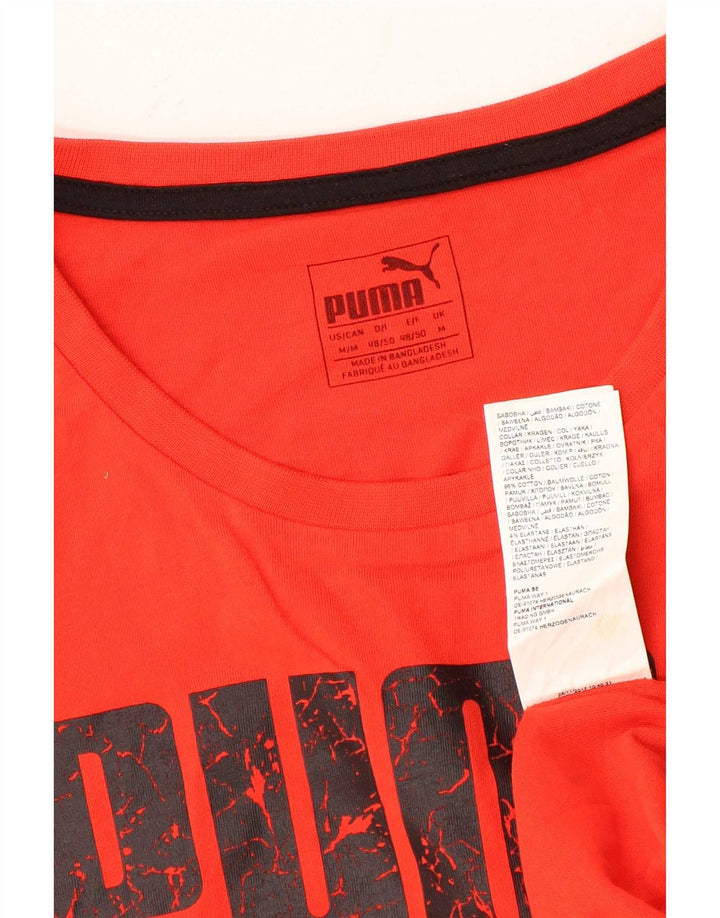 Puma - Camiseta gráfica para hombre, parte superior de algodón rojo mediano