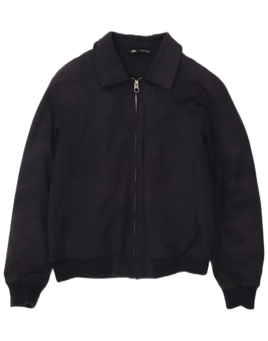 Zara Mens Bomber Jacket UK 38 Medium Azul Marino Poliéster