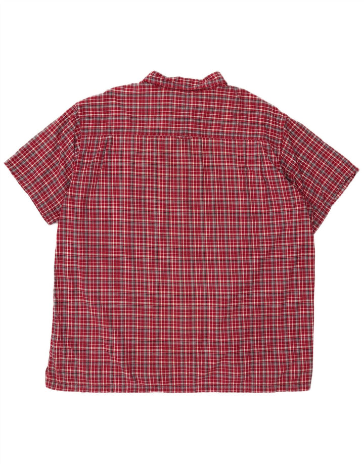 MOUNTAIN WAREHOUSE Camisa de manga corta para hombre 3XL Algodón a cuadros rojos