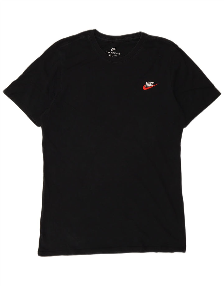 Nike Camiseta de corte atlético para hombre, talla mediana, algodón negro