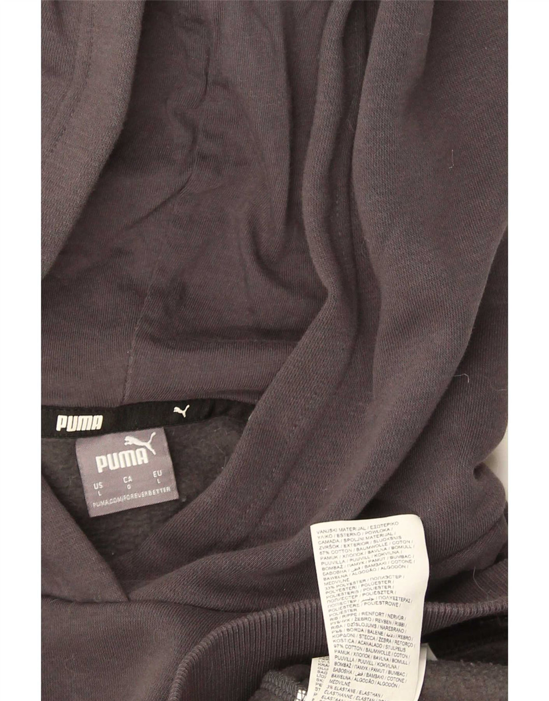 Puma - Sudadera con capucha para hombre, talla grande, algodón gris