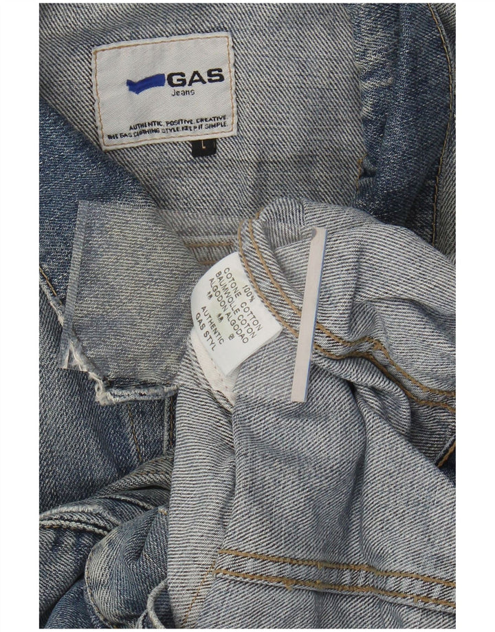 GAS Chaqueta vaquera con lavado ácido para hombre UK 40 Algodón azul grande
