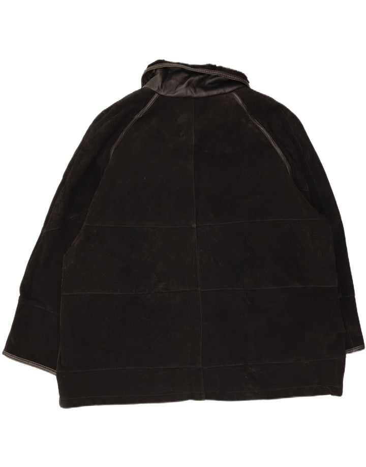 Neuville Chaqueta de ante para mujer UK 36/28 5XL Cuero negro