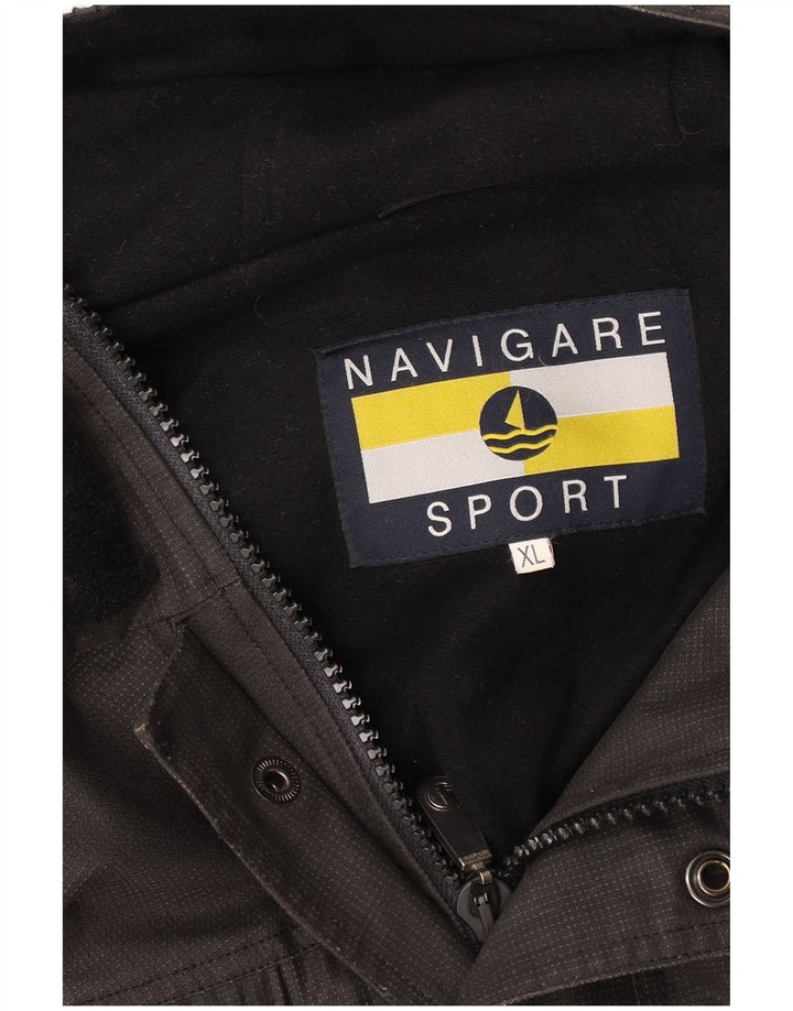 NAVIGARE Chaqueta cortavientos con capucha para hombre UK 42 XL Gris