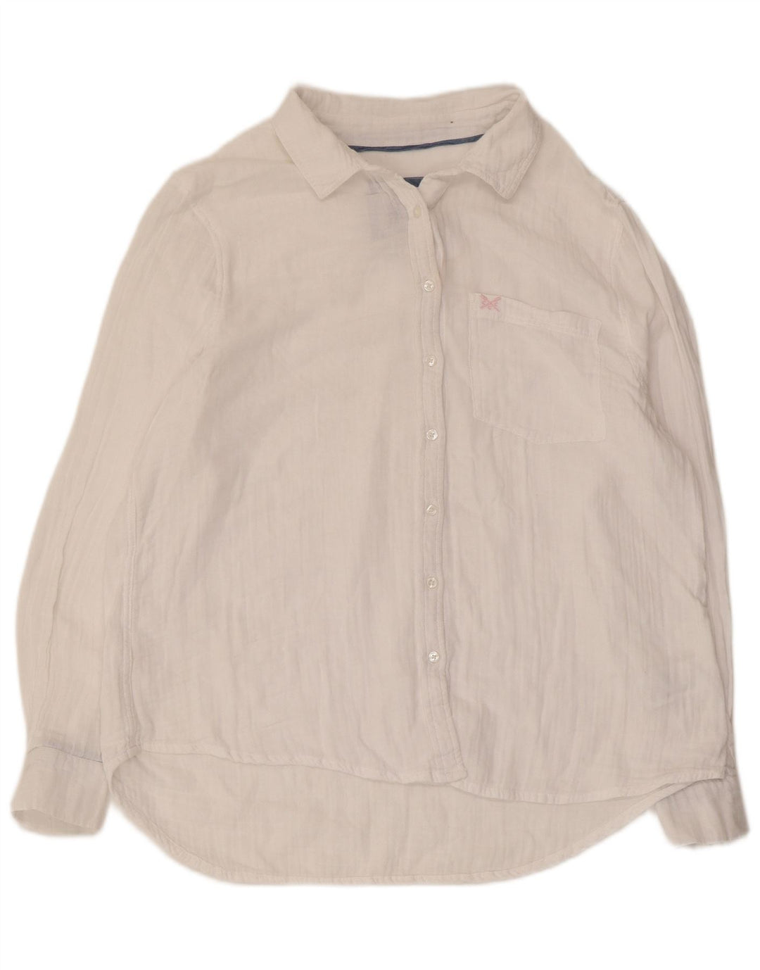 CREW CLOTHING Camisa de Mujer UK 40 Mediana Algodón Blanco