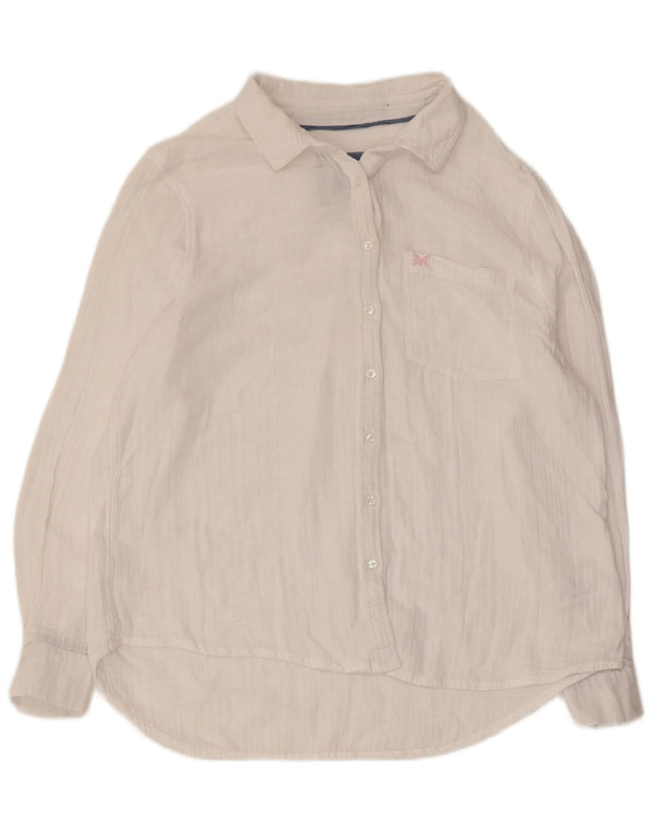 CREW CLOTHING Camisa de Mujer UK 40 Mediana Algodón Blanco