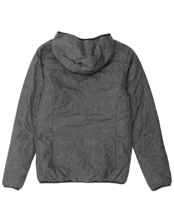 Ellesse Chaqueta acolchada reversible con capucha de gran tamaño para mujer UK 10 Small Grey