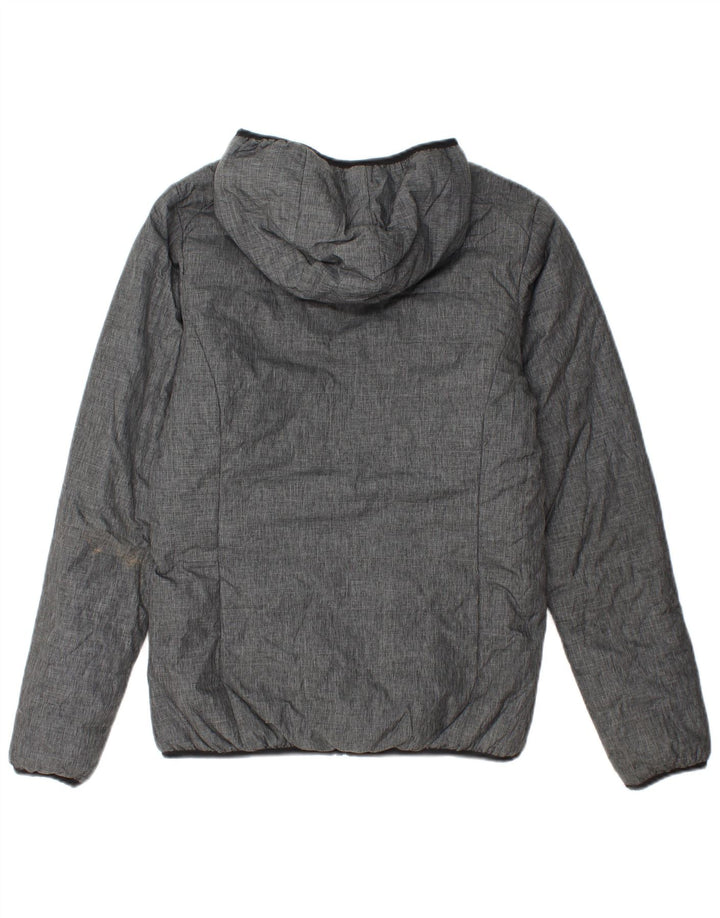Ellesse Chaqueta acolchada reversible con capucha de gran tamaño para mujer UK 10 Small Grey