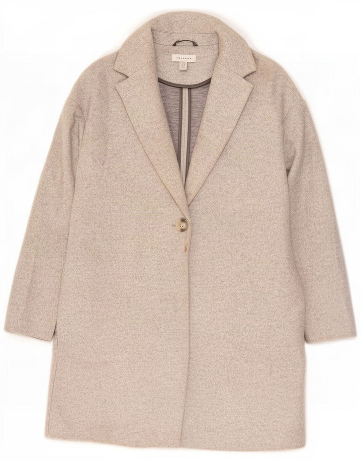 Topshop Abrigo extragrande para mujer UK 8 Pequeño Poliéster gris