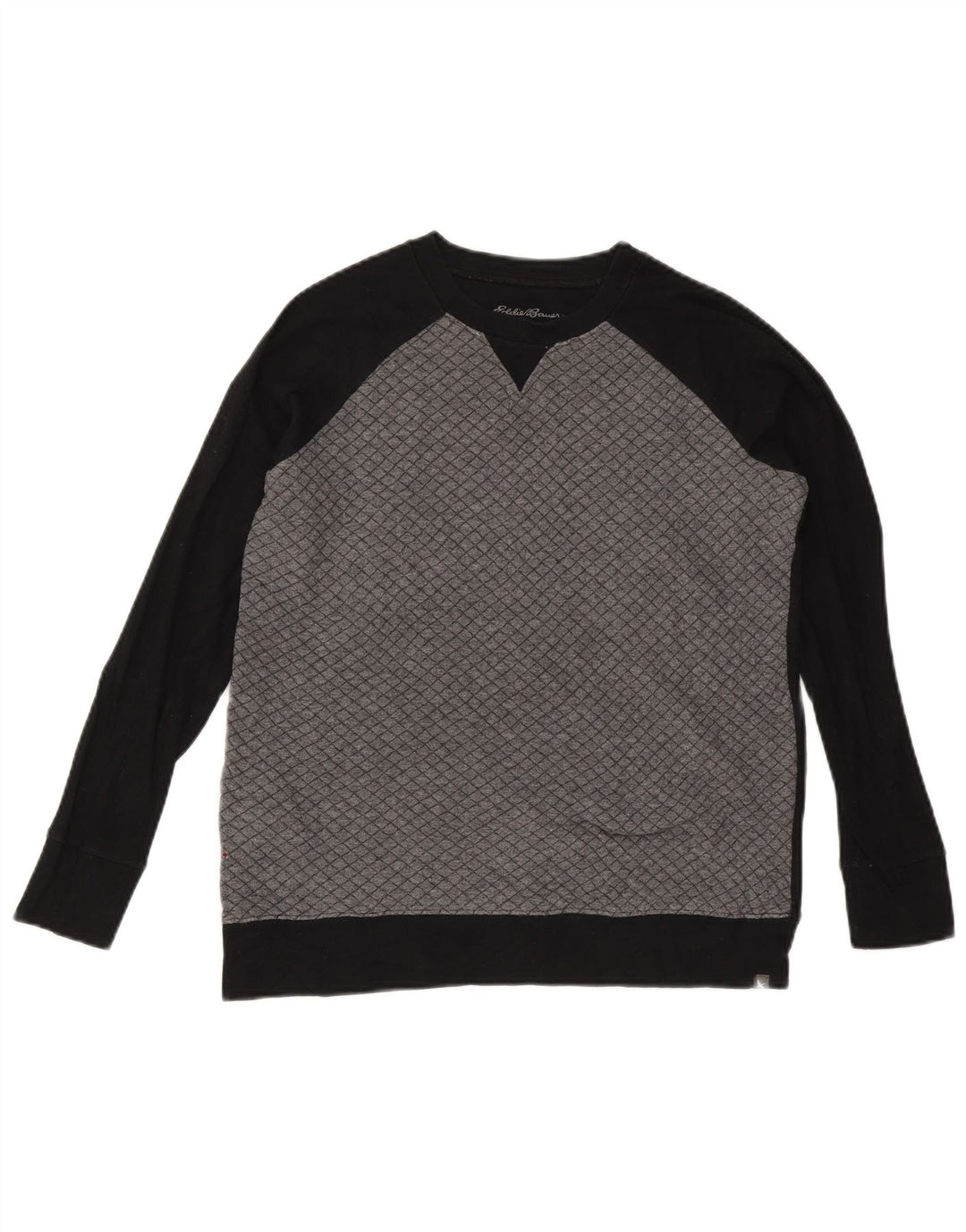 Eddie Bauer Sudadera para mujer Jumper UK 44 Algodón gris medio con bloques de color