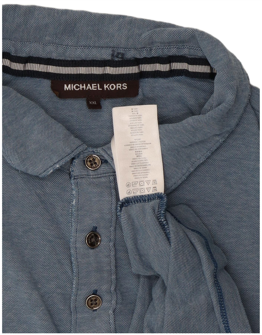 Michael Kors Polo para hombre 2XL Algodón azul