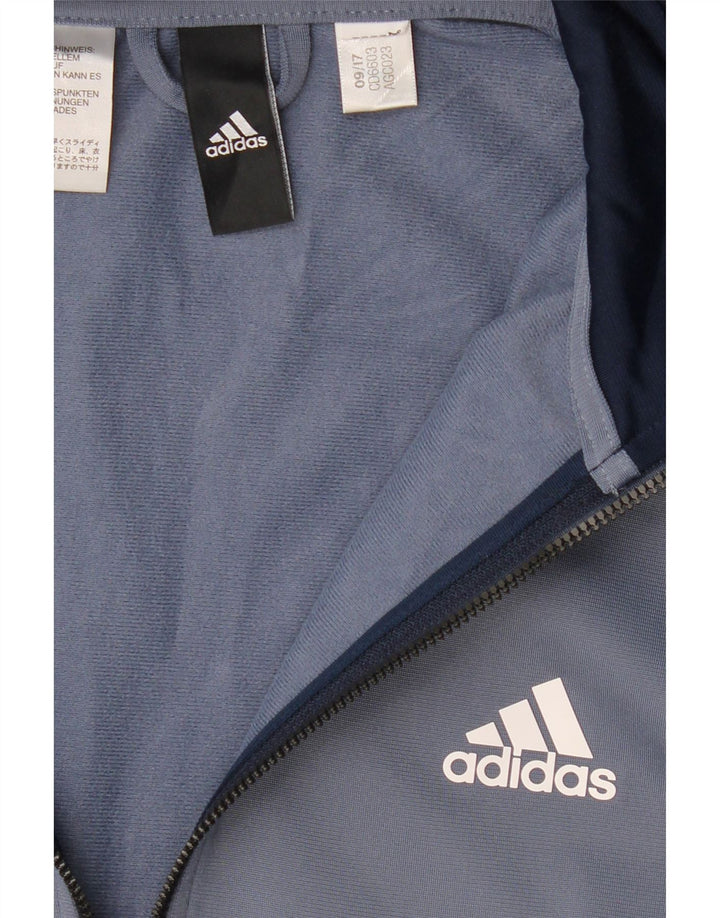 ADIDAS Chaqueta de chándal para hombre con bloques de color azul marino mediano