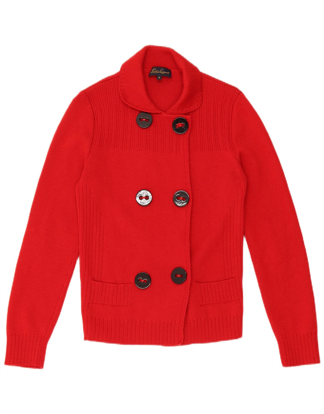 LUISA SPAGNOLI Suéter Cárdigan para Mujer UK 10 Small Red Wool