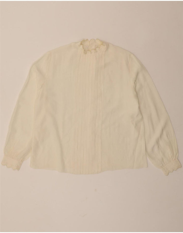 VINTAGE Womens Shirt Blouse UK 16 Large White Vintage Vintage and Second-Hand Vintage from Messina Hembry 