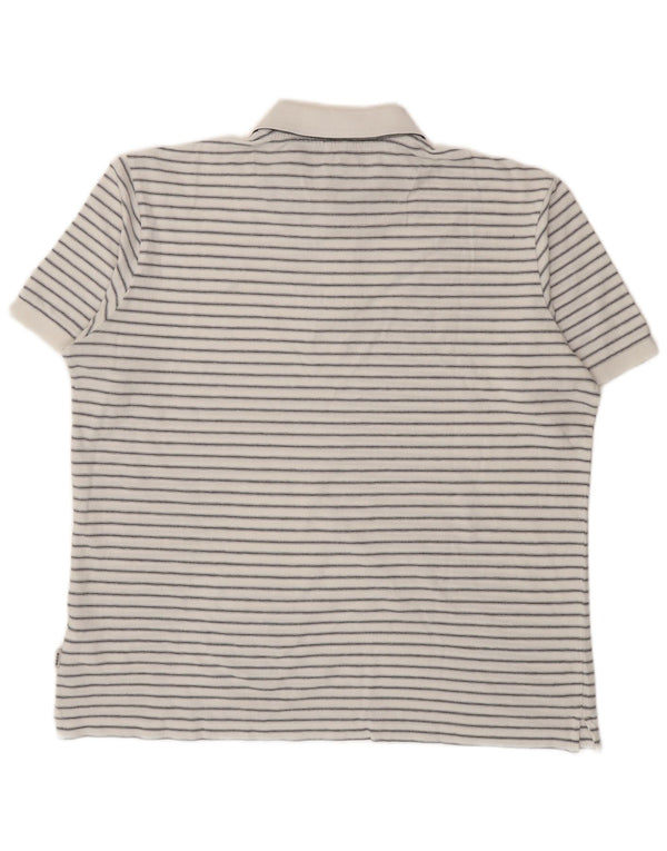 Polo Geox Respira para hombre, talla 2XL, algodón a rayas blancas