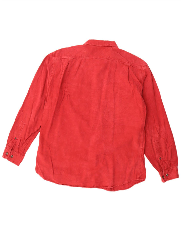 Eddie Bauer Camisa de franela para hombre Algodón rojo medio