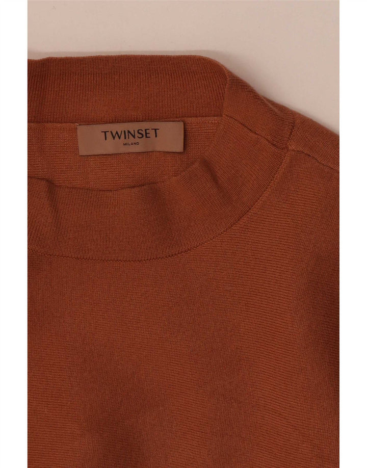 Twinset Top Mujer Manga Larga UK 42 Marrón Medio
