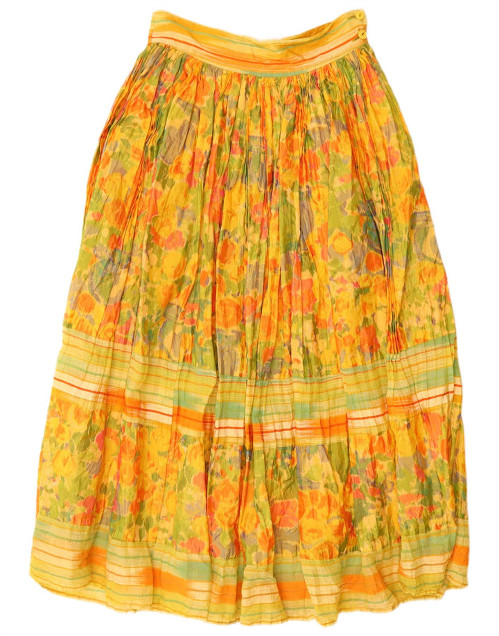 Opciones Falda maxi acampanada para mujer IT 44 Mediana W28 Viscosa floral amarilla