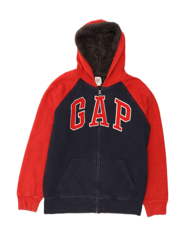Gap Suéter con capucha y cremallera gráfica para niñas 13-14 años 2XL Azul marino Colorblock