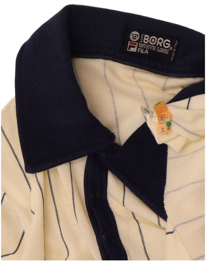 Fila Polo De Rugby Para Hombre IT 46 Small Blanco Rayas Algodón