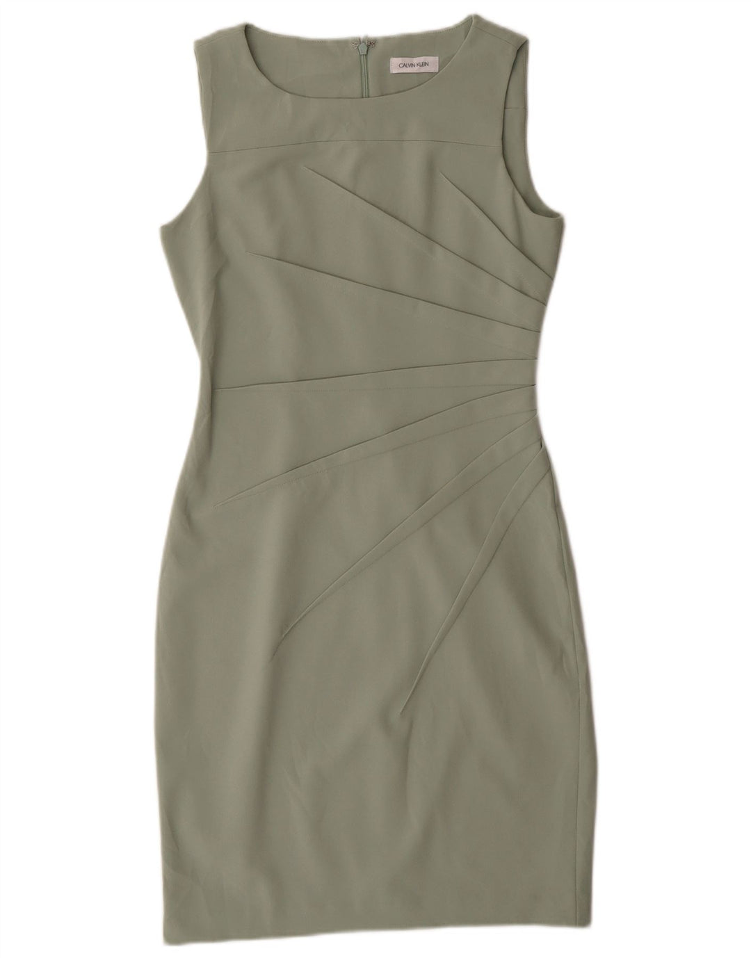 Calvin Klein Vestido ajustado sin mangas para mujer UK 12 Poliéster verde medio