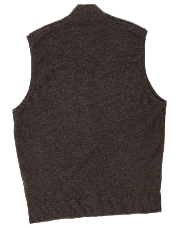 Marks & Spencer Suéter tipo cárdigan sin mangas para hombre Lana merino gris medio