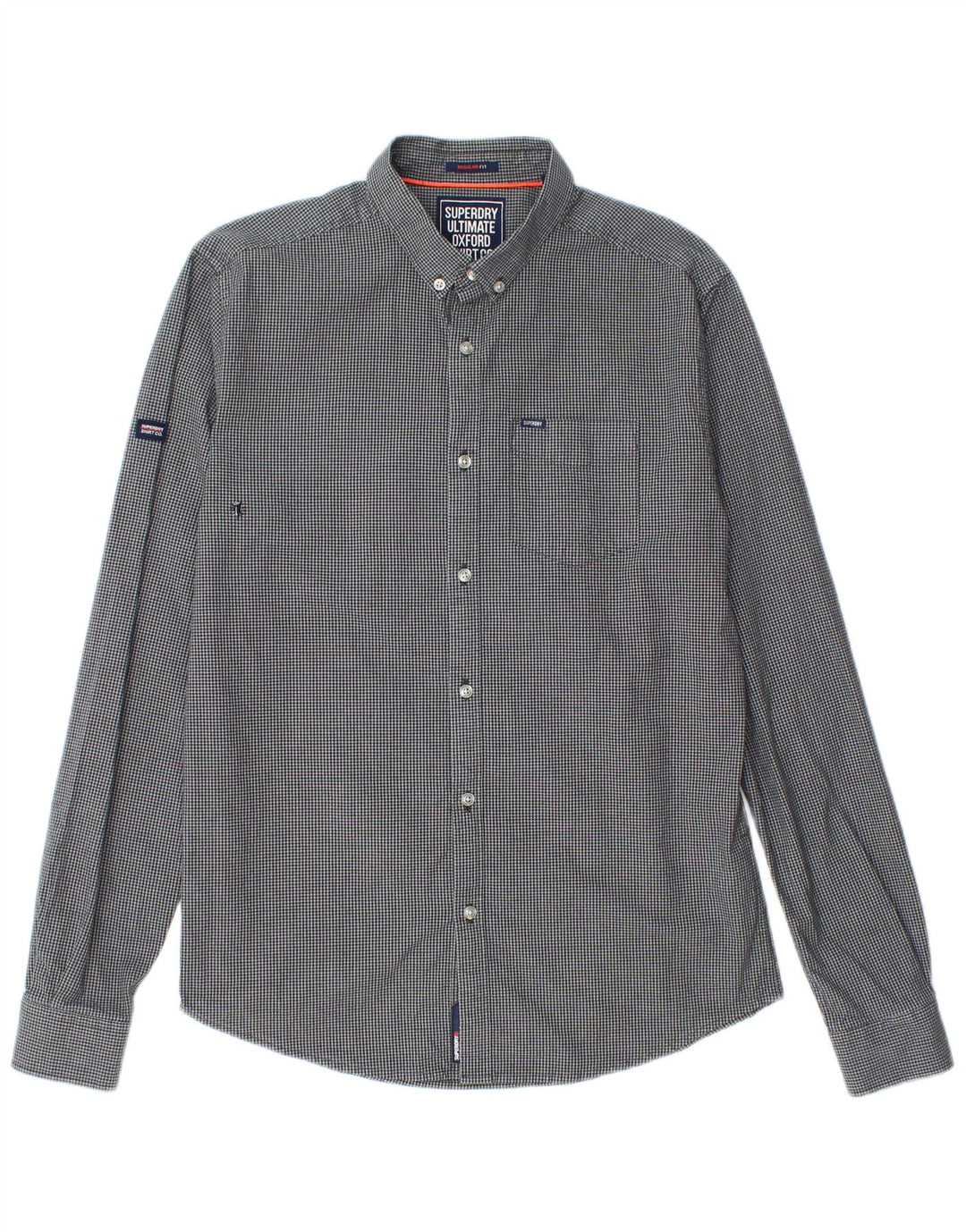 Camisa Superdry para hombre de algodón a cuadros en azul marino mediano