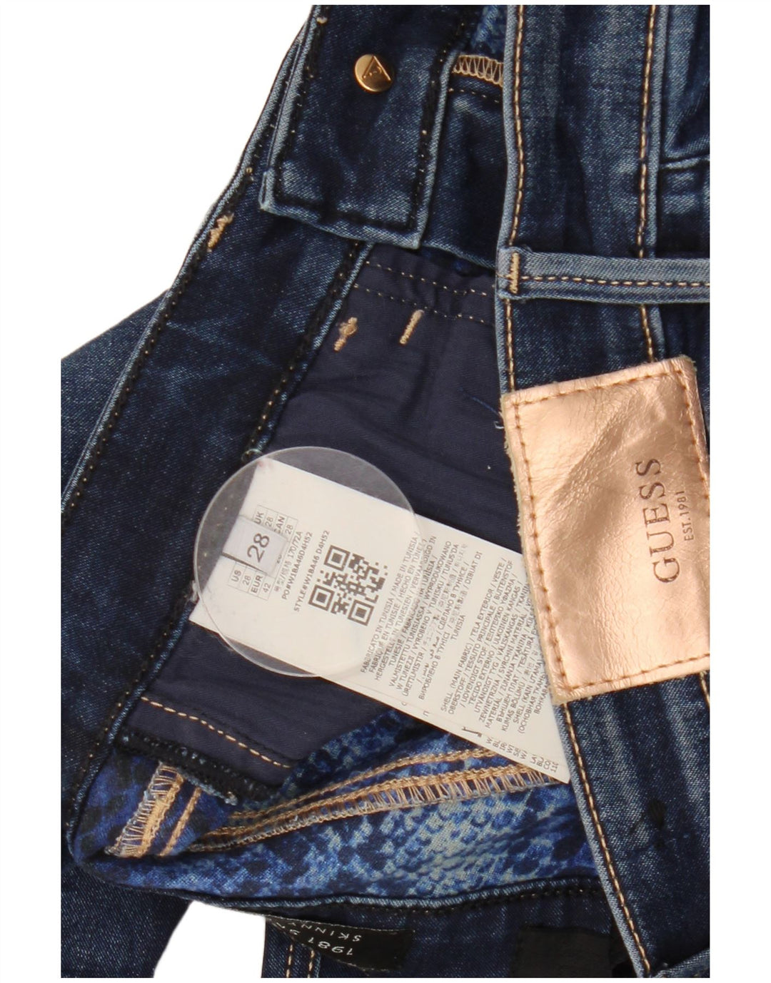 GUESS Vaqueros pitillo para mujer W28 L29 Algodón azul marino