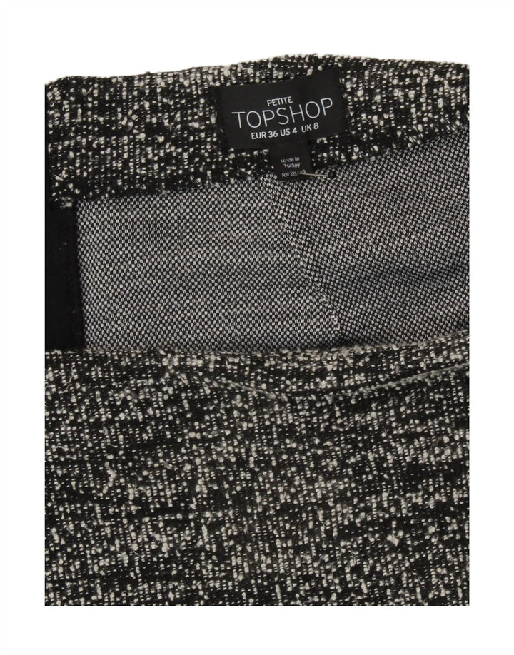 Topshop Minifalda para mujer UK 8 Small W27 Poliéster moteado negro