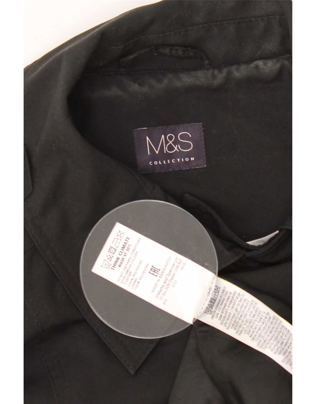 Marks & Spencer Gabardina para mujer UK 46 Grande Poliéster negro