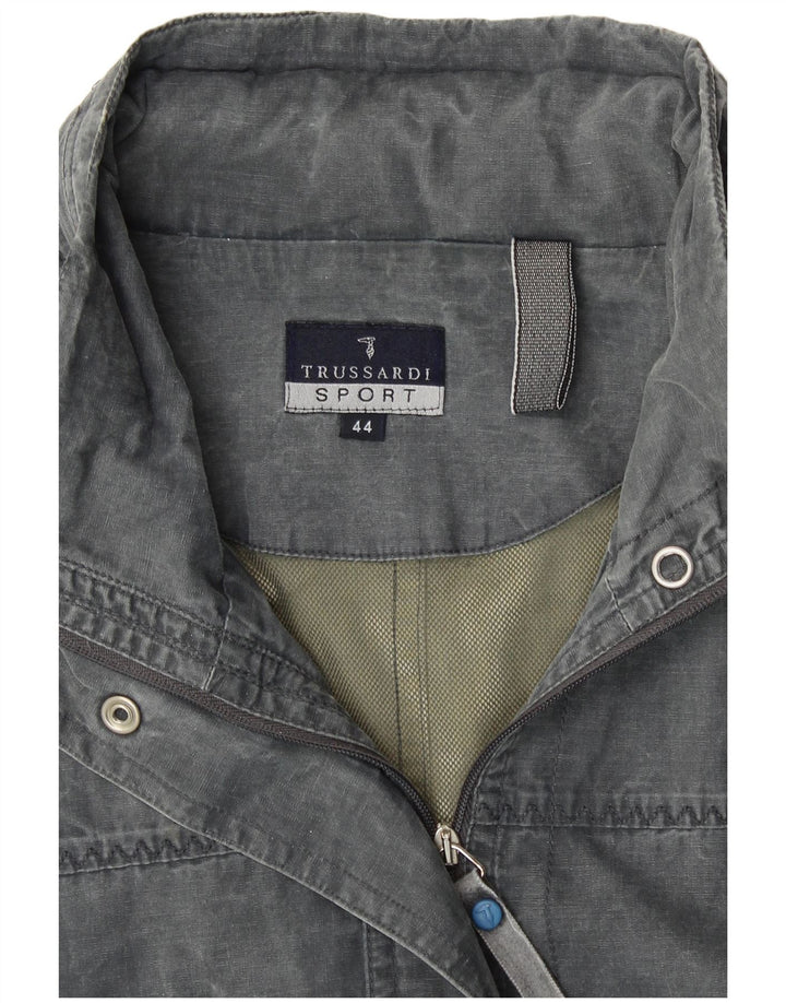 TRUSSARDI Chaqueta utilitaria con capucha para mujer IT 44 Algodón gris medio