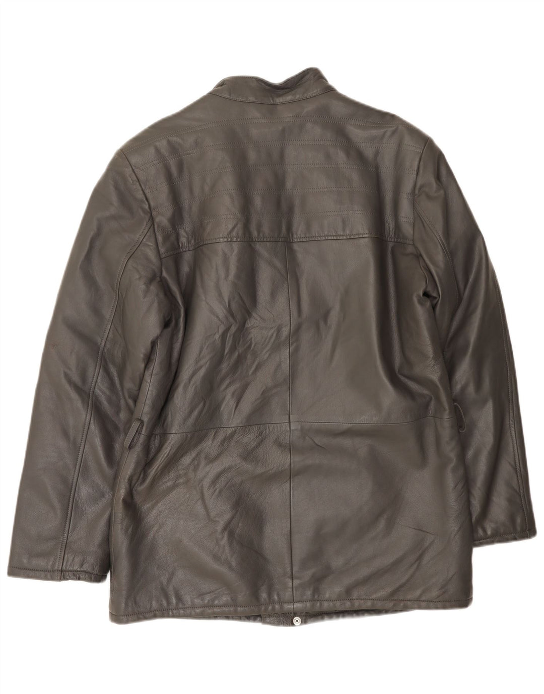 VINTAGE Chaqueta de cuero para hombre Reino Unido 38 Gris medio