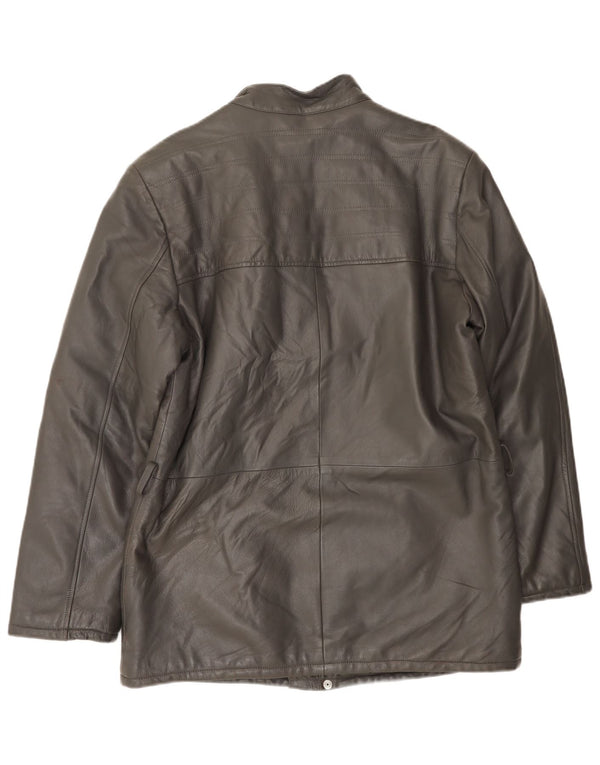 VINTAGE Chaqueta de cuero para hombre Reino Unido 38 Gris medio