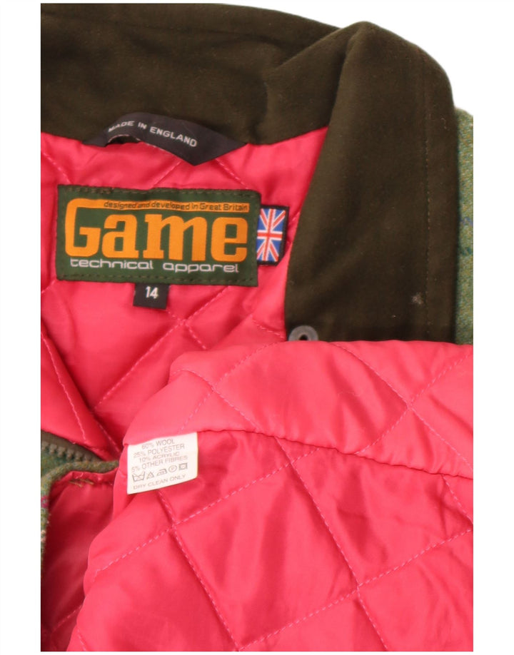 Game Technical Apparel Chaleco para mujer UK 40 Lana a cuadros verde grande