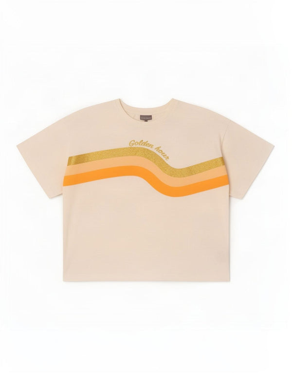 Oliver Bonas Camiseta gráfica para mujer Top UK 40 Medium White Colorblock