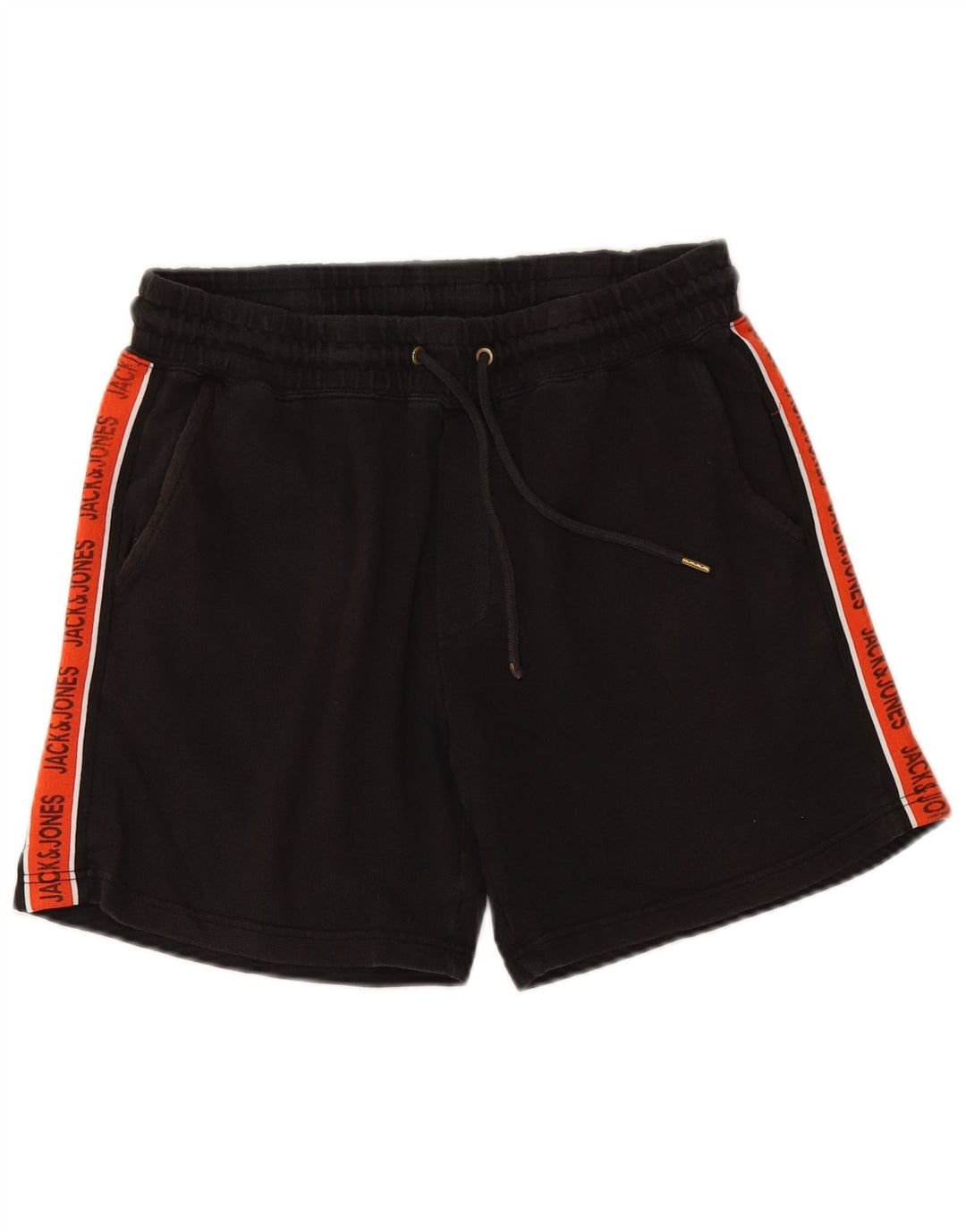 JACK & JONES Mens Graphic Sport Shorts Medium Black Colourblock Algodón