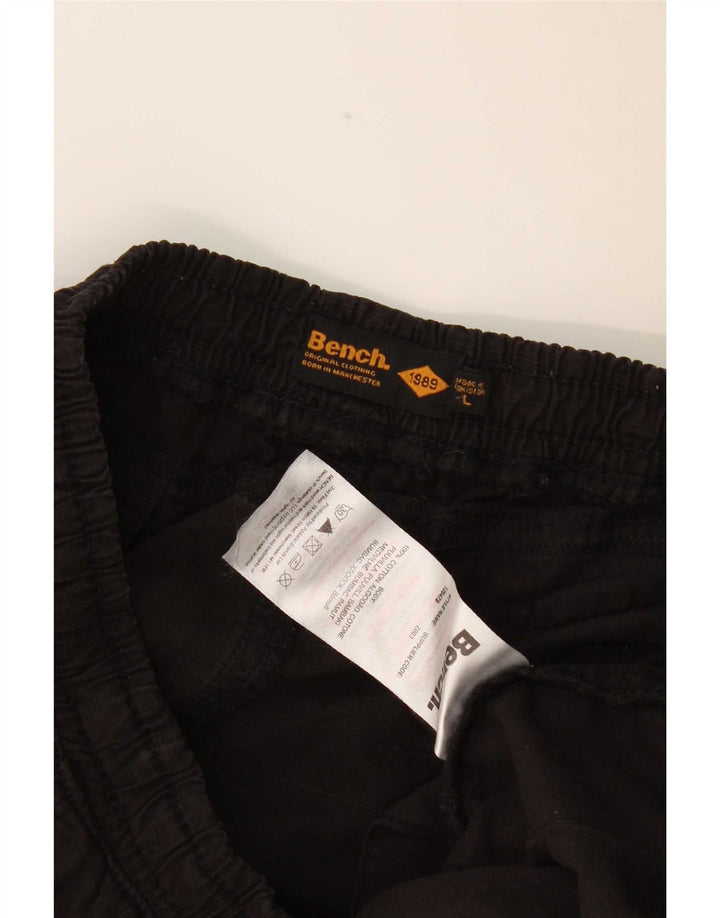 Bench - Pantalones cargo para hombre, talla grande, W34 L30, color negro