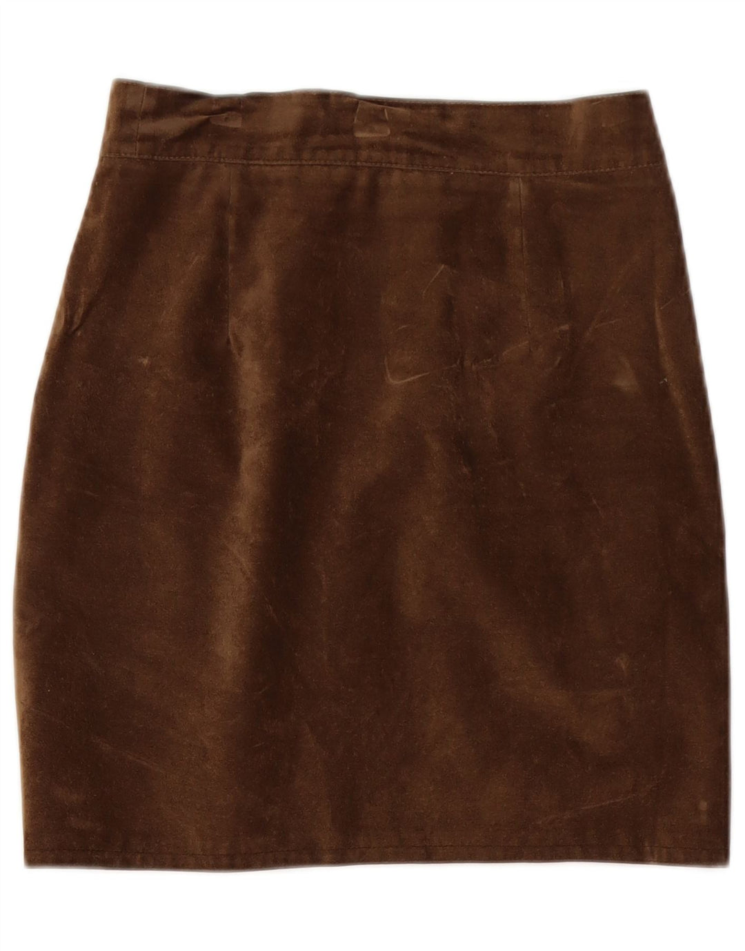 Vintage mujer ante lápiz falda W26 pequeño marrón