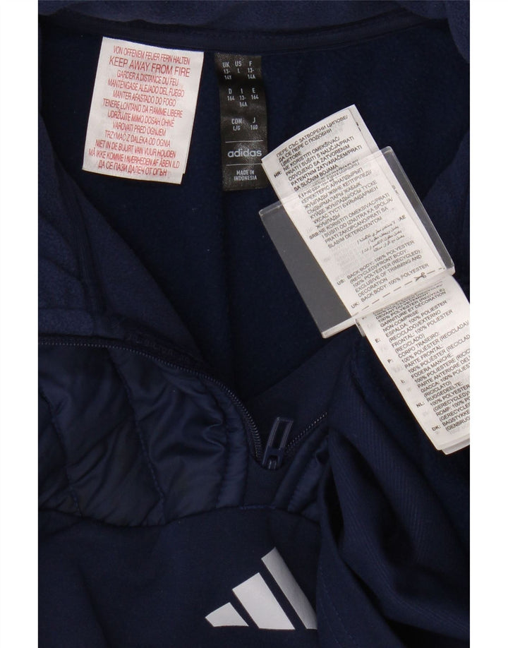 Adidas - Chándal Aeroready con cremallera y cuello para niños, 13-14 años, azul marino