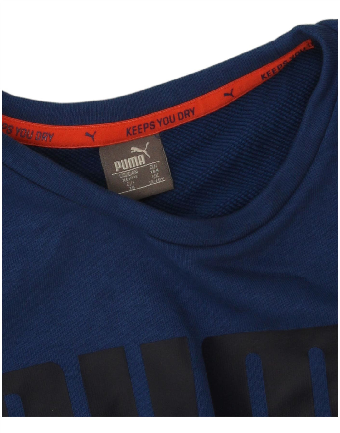 Puma Boys Graphic Top Manga Larga 13-14 Años Azul Algodón
